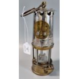 The Protector Lamp & Lighting Co Ltd type GR6 brass and aluminium Miners safety lamp, appearing
