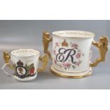 Royal Albert bone china Paragon Loving Cup to commemorate the 100th year of Her Majesty Queen