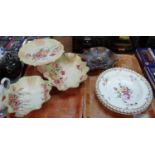Two trays of mainly china, to include: Carlton Ware, Blush Ivory compote and two shell design bowls,