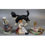 Collection of ceramics to include: Lladro Spanish figurine of a young girl with a pot of flowers,