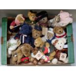 Tray of assorted Boyds teddy bears, to include: 'Cherish Heartlee', 'Meg', 'Sadie Q', 'Strawbeary'