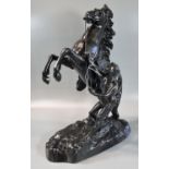Pair of French spelter Marley horses and grooms. (2) (B.P. 21% + VAT)