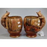 Pair of Squirrel Wilton England pottery vases. (2) (B.P. 21% + VAT)