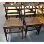 Two similar 19th century oak farmhouse bar back kitchen chairs. (2) (B.P. 21% + VAT)