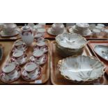 Two trays of china to include: a 15 piece Royal Grafton English bone china floral coffee set with