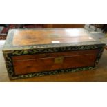 19th century walnut and boulle work writing slope. (B.P. 21% + VAT)