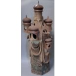 Avondale Pottery, a large novelty tealight/candle holder in the form of a mythical castle. 110cm