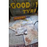 Group of assorted enamel and other signs in distressed condition to include: Coleman's Starch,