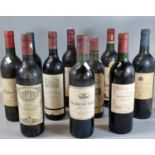 Collection of ten bottles of red wine, various to include: Chateaux Moulin Saint Georges 1986,