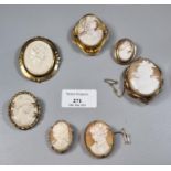 Collection of seven Victorian cameo brooches. (B.P. 21% + VAT)