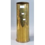Large brass military shell case. 38cm high approx. (B.P. 21% + VAT)