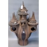 Avondale Pottery, novelty tealight/candle holder in the form of a mythical castle. 61cm high approx.