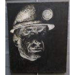 Will Davies (Welsh mid century), 'Study of a Miner (Welsh)', signed dated verso, oils on panel.