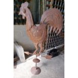 Large metal weather cock in the form of a cockerel. 1.5M high approx. (B.P. 21% + VAT)