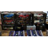 Collection of ten boxed Burago 1:18 scale diecast vehicles to include: Mercedes Benz 300SL