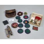 Collection of Girl Guides and Boy Scouts ephemera to include: whistles, Girl Guides badges, pin