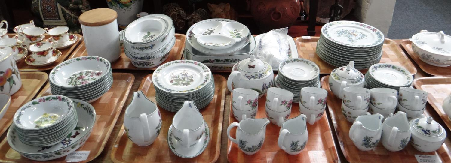 Seven trays of Portmeirion pottery 'Worcester Herbs' design items to include: a 21 piece teaset with - Image 2 of 3