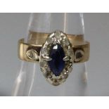 9ct gold oval stone dress ring. 3.5g approx. Size K. (B.P. 21% + VAT)