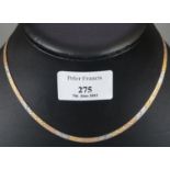 14ct three colour gold necklace. 4.7g approx. (B.P. 21% + VAT)