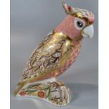 Royal Crown Derby bone china paperweight, 'Cockatoo', with COA and original box. (B.P. 21% + VAT)