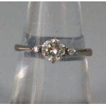 18ct white gold diamond solitaire ring. 2.2g approx. Size L. (B.P. 21% + VAT)