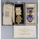 Silver gilt Masonic Stewards Jewel/Medallion Royal Masonic Institution for Boys 1934 together with