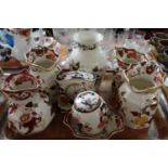 Tray of Mason's Ironstone items to include: 'Mandalay Red' jug, 'Brown Velvet' dresser jugs and