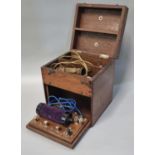 Late 19th early 20th century electric shock machine in fitted mahogany carrying case. (B.P. 21% +