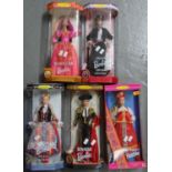 Five boxed Barbie dolls Collector's edition to include: Moroccan, Chilean, Russian etc. (5) (B.P.