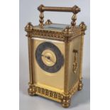 Late Victorian ornate gilt metal carriage clock with French movement. (B.P. 21% + VAT)