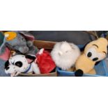 Two boxes of assorted soft toys to include: Dumbo the Elephant, Pluto etc. (2) (B.P. 21% + VAT)