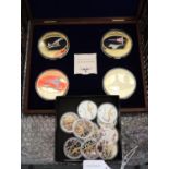 Nine 70th Anniversary Battle of Britain proof coin medallions together with The Red Arrows proof