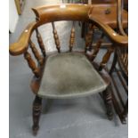 Reproduction beech spindle pub chair. (B.P. 21% + VAT)