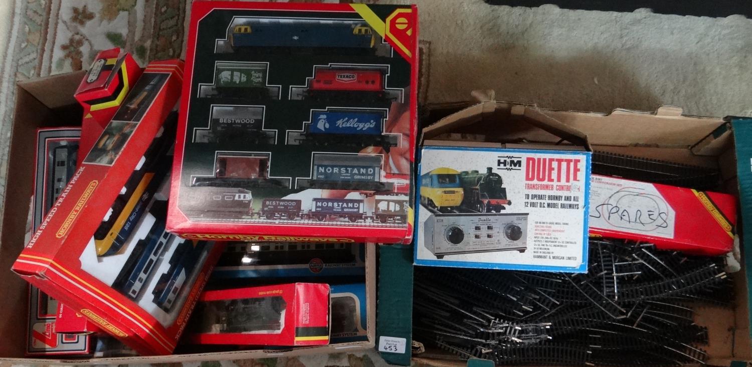 Box of Hornby, Lima, Airfix and Graham Farish OO gauge boxed items to include: diesel locos, High