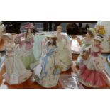 Tray of Wedgwood Flower Maiden figurines to include: 'Cherry', 'Violet', 'Iris', 'Lily', '