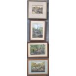 Audrey Jeffreys, Welsh Colliery scenes, four, signed. Watercolours. 16x21cm, 29x21, 19x27 and