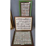 Various framed sets of cigarette cards to include: Players Cricketers 1934, Churchman's