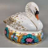 Royal Crown Derby bone china paperweight, 'Swan', in original box. (B.P. 21% + VAT)