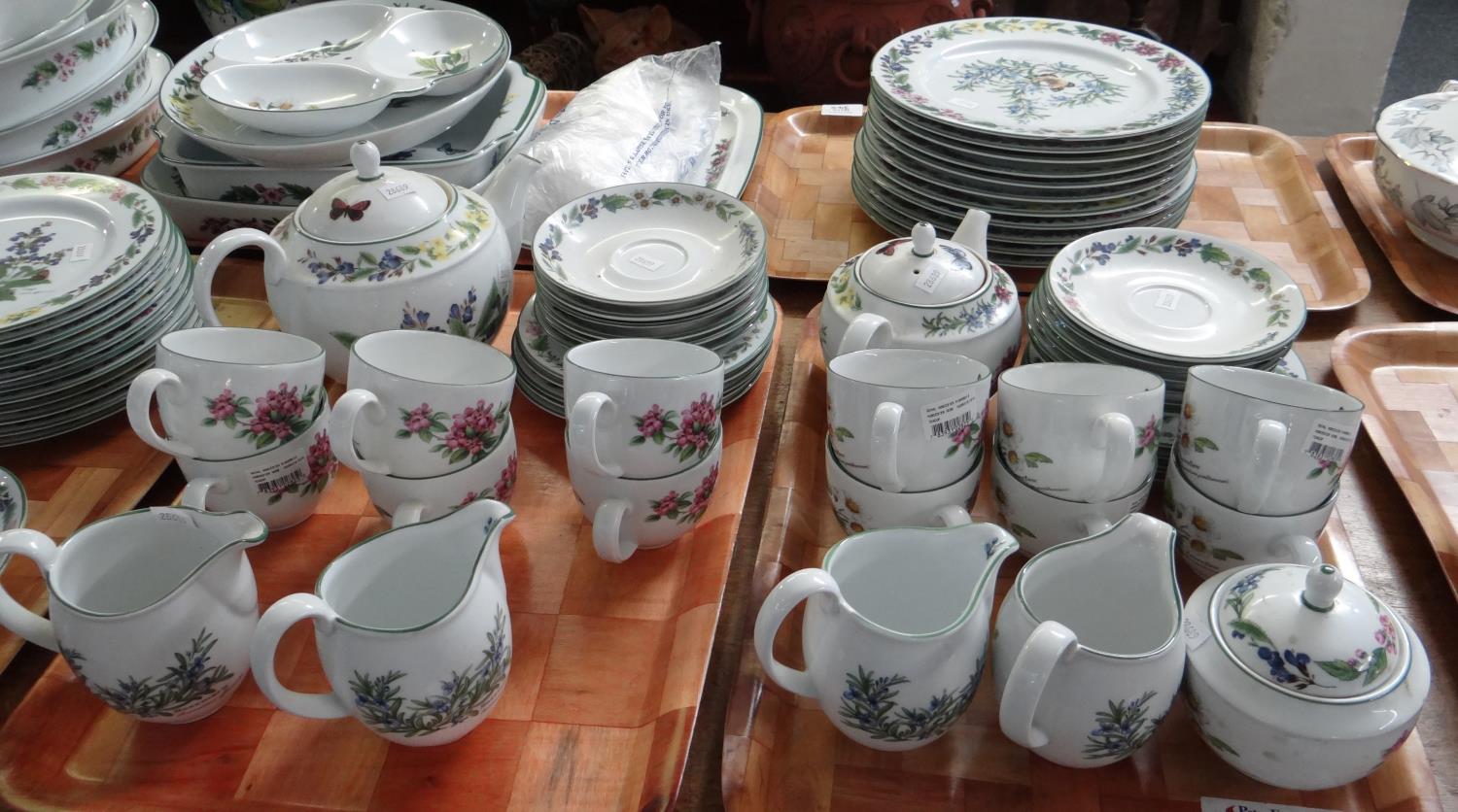 Seven trays of Portmeirion pottery 'Worcester Herbs' design items to include: a 21 piece teaset with - Image 3 of 3