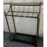 Victorian brass stick stand with cast iron base. (B.P. 21% + VAT)