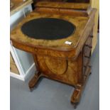 Victorian and mixed woods inlaid Davenport desk. (B.P. 21% + VAT)