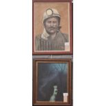 Graham Clarke (Welsh 20th century), portrait of a Miner, signed. Oils on board. 41x29cm approx.