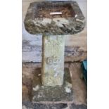 Garden three piece pedestal bird bath marked GR 1937. (B.P. 21% + VAT)