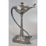 Art Nouveau pewter oil lamp and cigar lighter possibly, by Kallmeyer & Harges. 23cm high approx. (