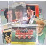 Collection of some signed football ephemera appearing to be circa 1960s/70s, to include: George