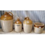 Collection of stoneware flagons and similar items, one marked A W Cooper & Co, Old Brewery