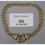 9ct gold curb link bracelet. 7.2g approx. (B.P. 21% + VAT)