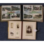 Victorian music album of assorted postcards, portraits, architectural etc. Together with another