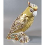 Royal Crown Derby bone china paperweight, 'Citron Cockatoo', in original box. (B.P. 21% + VAT)