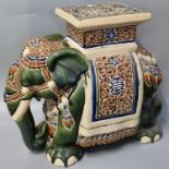 Modern ceramic conservatory seat/jardinière in the form of an elephant. (B.P. 21% + VAT)